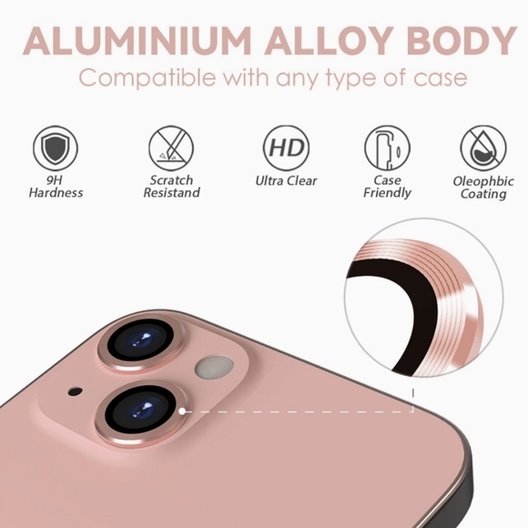 Camera lens tempered glass protector for iPhone 13, IPhone 13 Mini - Picture 2 of 7